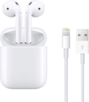 alt="Airpods 2nd Generation With MagSafe charging Case And Lightning Cable to USB"