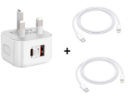 alt="SPEEDY USB-C & A Dual Port Adapter & Pack Of 2  USB-C To Lightning Cable"