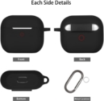 Picture of Soft Silicone Skin Case Cover Shock-Absorbing Protective Case For Airpods  3rd Generation With Carabiner, Front LED Visible