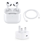 alt="Airpods 3rd Gen With Magsafe Charging Case And USB-C to Lightning Cable With USB-C Adapter"