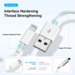 Picture of Fast Charging  USB  To Lightning  Cable Compatible With Apple iPhone | White