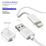 Picture of USB To Lightning Cable Fast Charging & Sync Wire Compatible With iPhone 12 11 Pro/XS Max/XR/X/ iPad, iPod – White