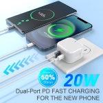 Picture of SPEEDY Dual Port 20W USB-C & A Adapter with USB to Lightning Cable – Rapid Charging Solution for iPhone Devices